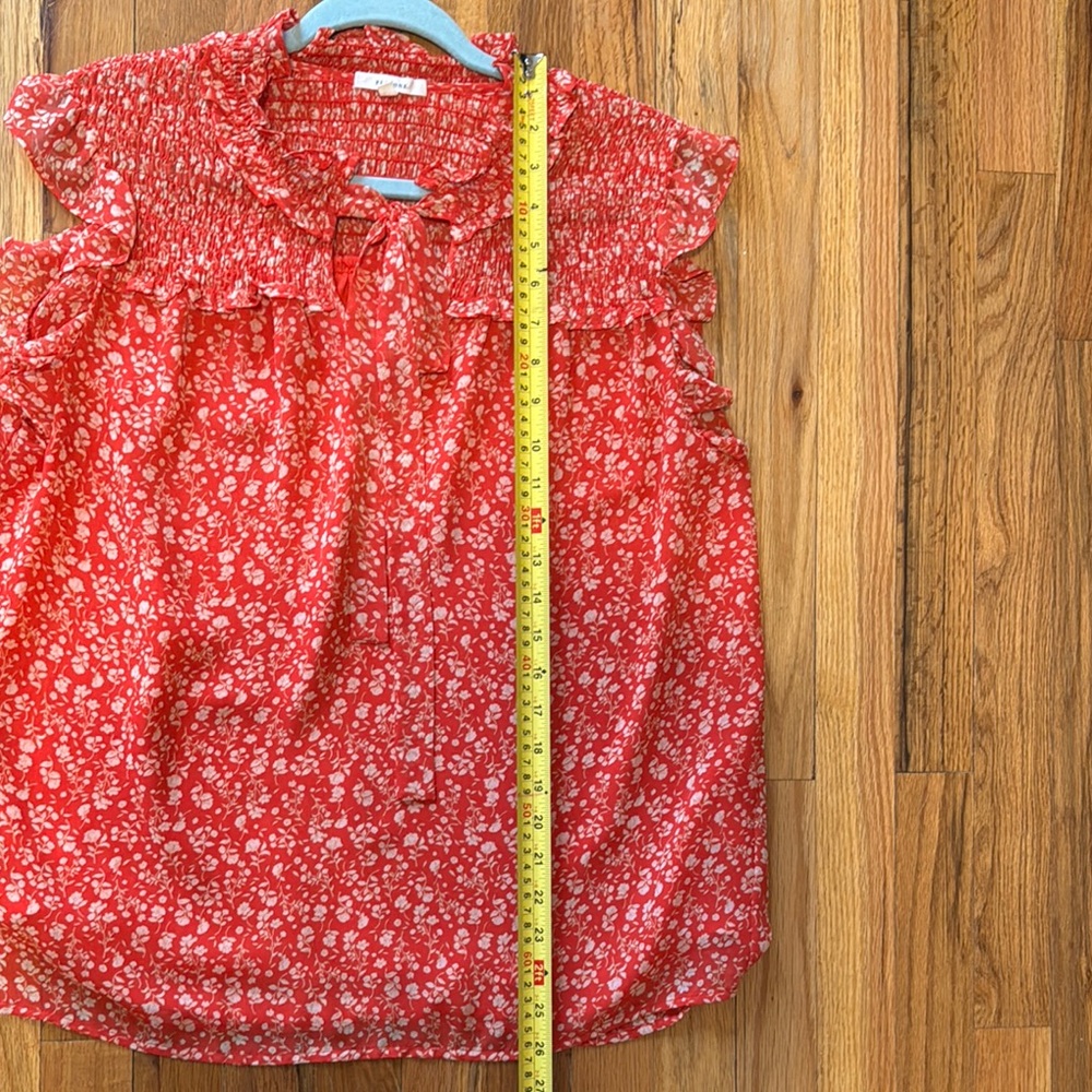 Anthropologie Pleione ruffled babydoll blouse sz M, breezy, cool, flowy - Picture 11 of 14